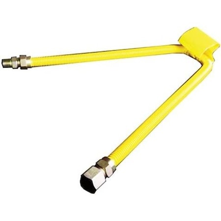Avalon SS Flex Gas Line 5/8 x 48 Yellow w/ 1/2MIP x 1/2FIP Ends 1458
